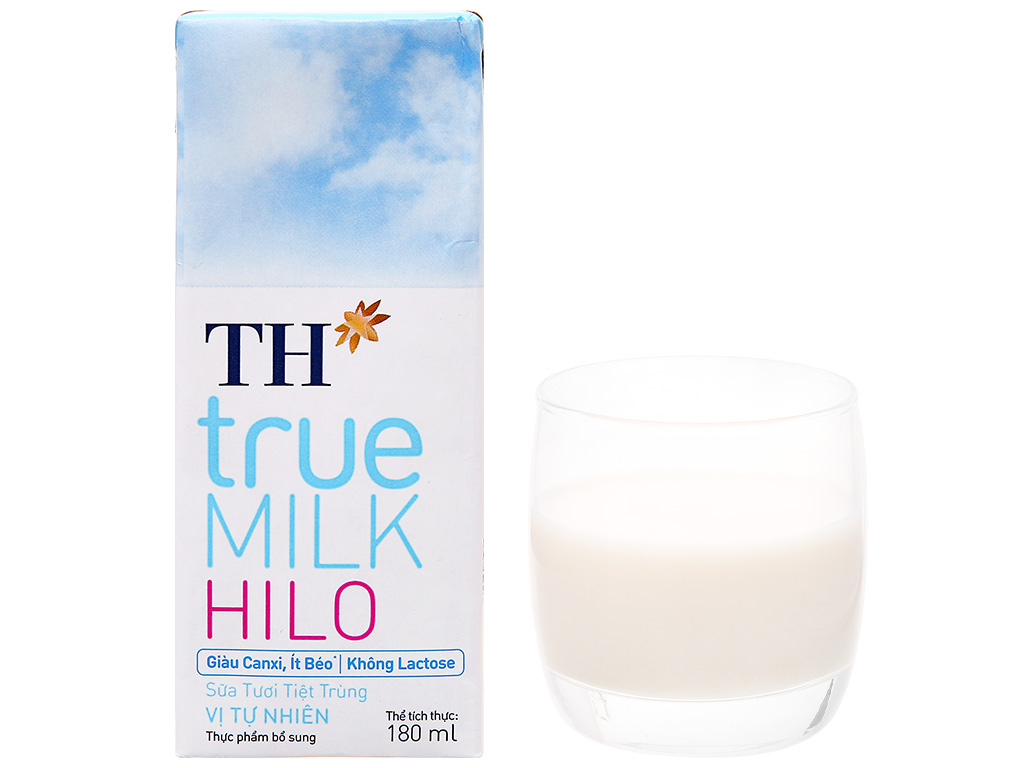 Lốc 4 hộp sữa tươi tiệt trùng vị tự nhiên TH true MILK Hilo 180ml 1