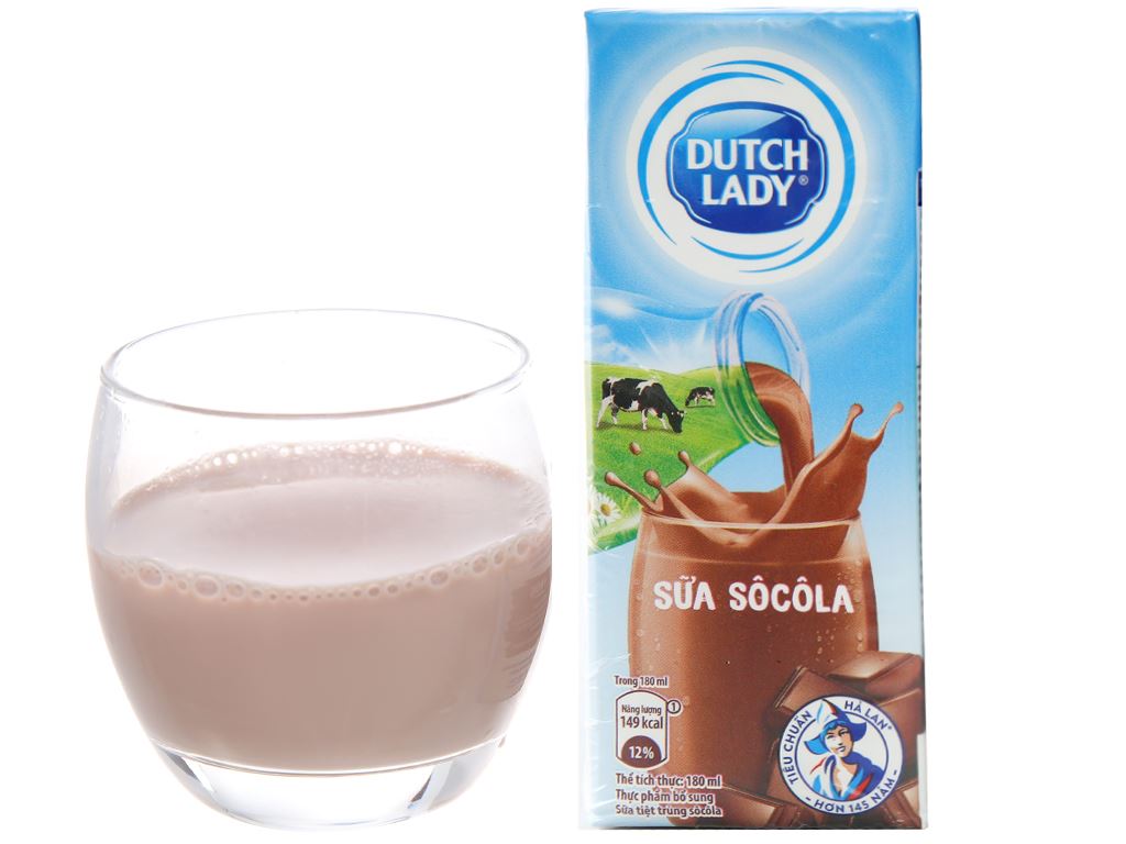 Lốc 4 hộp sữa tiệt trùng socola Dutch Lady 180ml 2