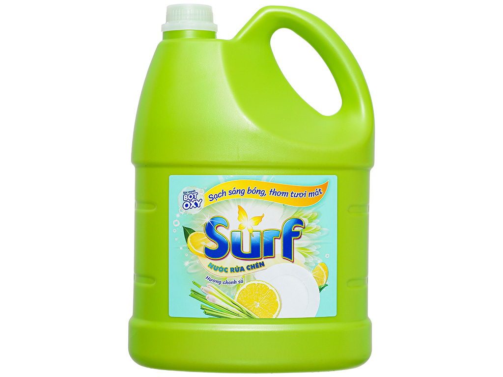 Nước rửa chén Surf hương chanh sả sạch sáng bóng thơm tươi mát can 3.47 lít 0