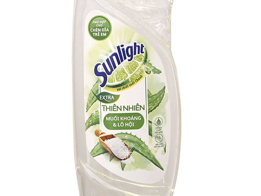 Nước rửa chén Sunlight Extra thiên nhiên muối khoáng và lô hội chai 725ml 0