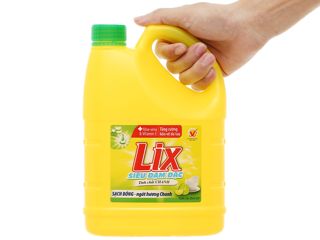 Nước rửa chén Lix Vitamin E hương chanh can 1.37 lít 1