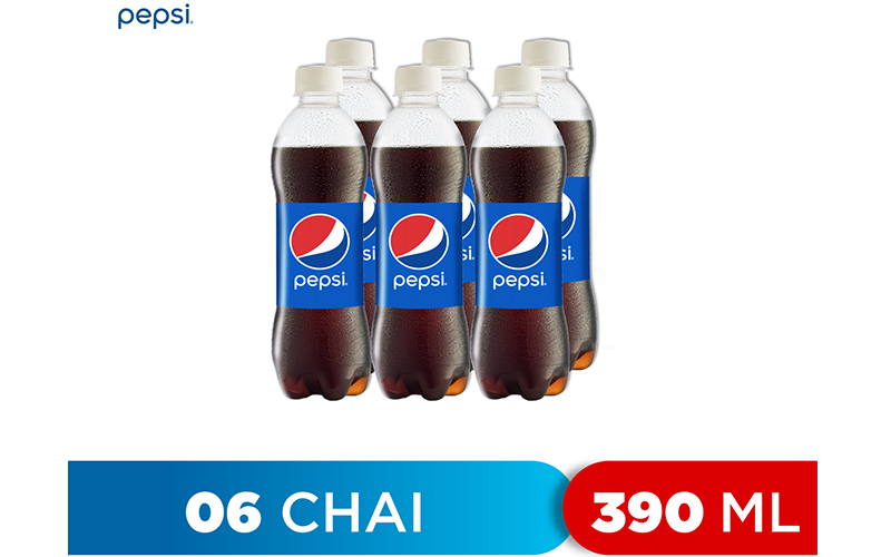 6 chai nước ngọt Pepsi Cola 390ml 0