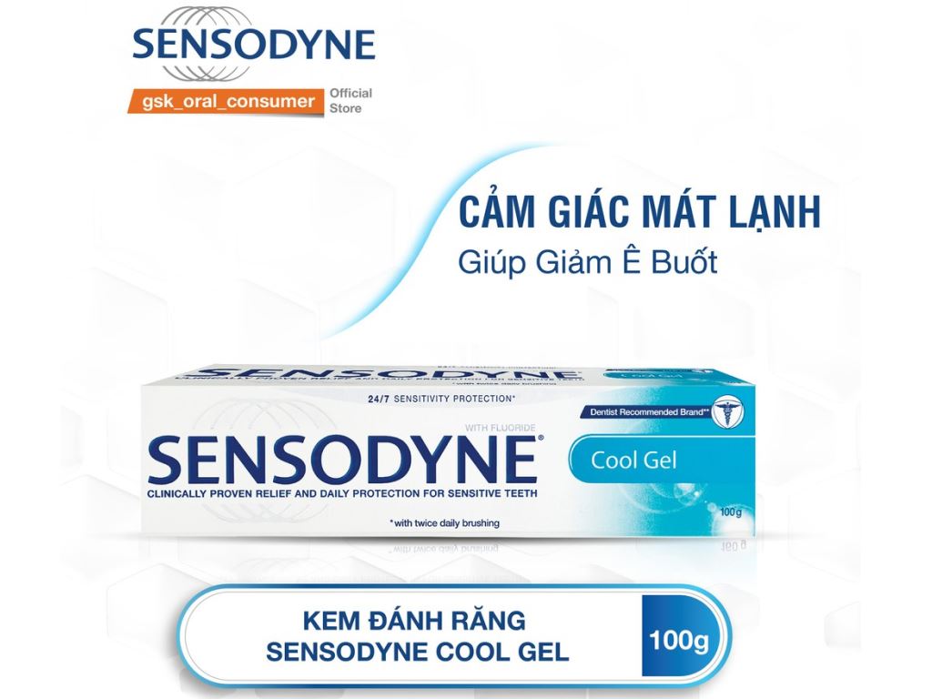 Kem đánh răng Sensodyne Cool Gel giảm ê buốt 24/7 100g 0