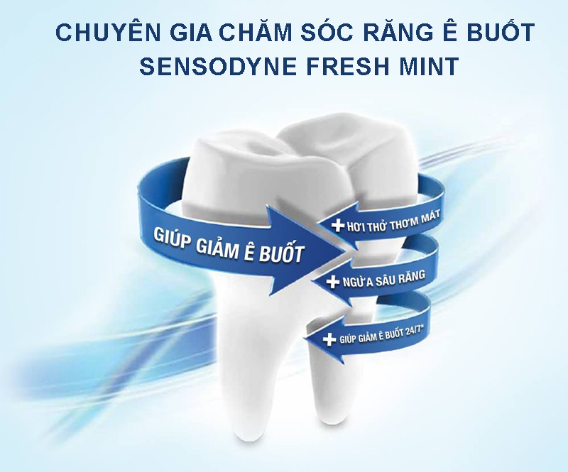 Kem đánh răng Sensodyne Fresh Mint giảm ê buốt 24/7 160g