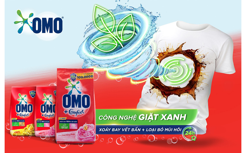 Bột giặt OMO Comfort tinh dầu thơm ngất ngây xoáy bay vết bẩn và hương thơm bền lâu 5.3kg 0