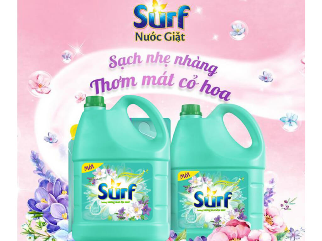 Nước giặt Surf hương sương mai dịu mát can 3.6 lít