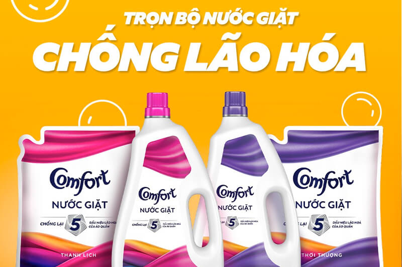 Nước xả vải Comfort giữ màu và bền vải hương nước hoa thiên thiên Bella với công thức chăm sóc chuyên sâu túi 1.8 lít 0