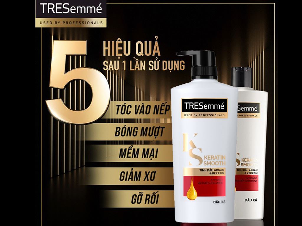 Dầu xả TRESemmé Keratin Smooth tinh dầu Argan 646ml 1
