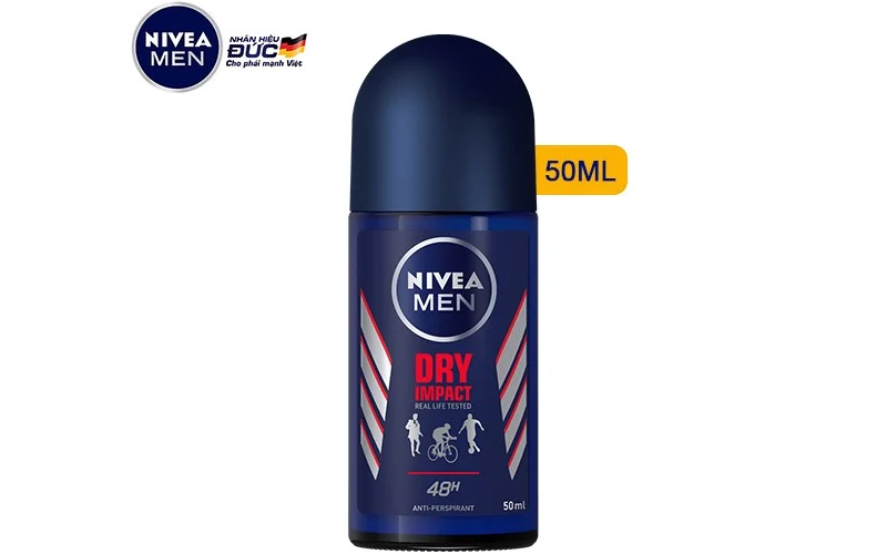 Lăn ngăn mùi Nivea Men Dry Impact khô thoáng 50ml 0