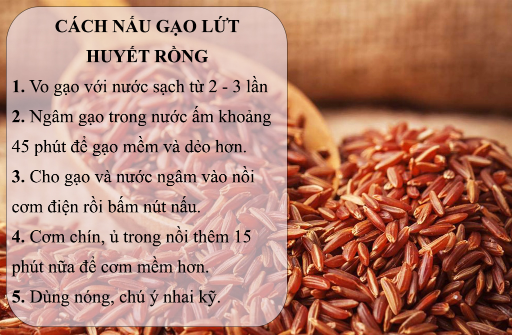 Cách nấu gạo lứt huyết rồng 1