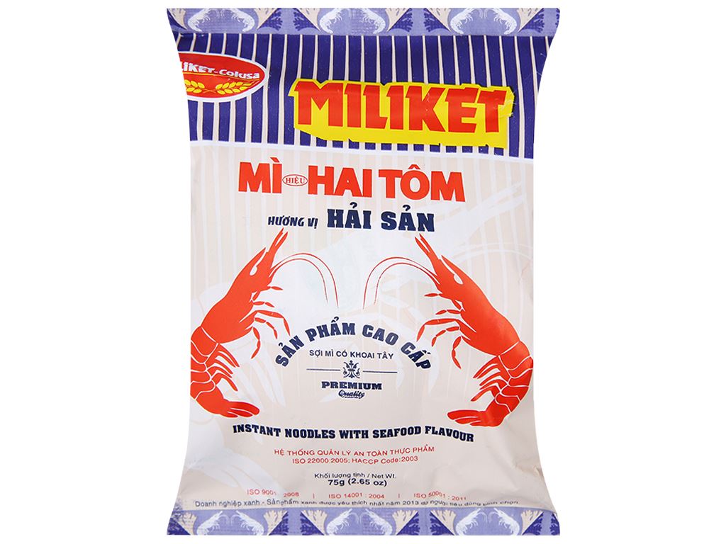 Mì Hai Tôm Miliket hải sản gói 75g