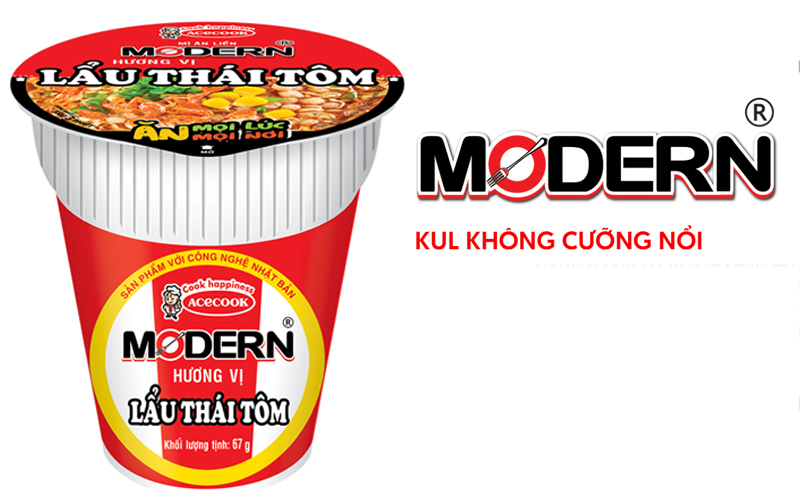 Mì Modern lẩu Thái tôm ly 65g 2