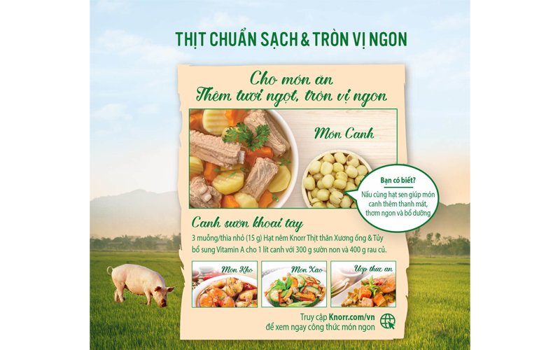 Hạt nêm thịt thăn, xương ống, tủy Knorr gói 170g 1