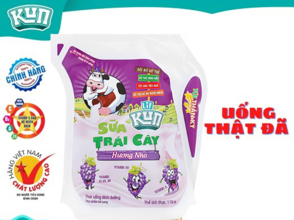 Sữa Trái Cây Kun Hương Nho Túi 110ml: Lựa Chọn Hoàn Hảo Cho Sức Khỏe Trẻ Em