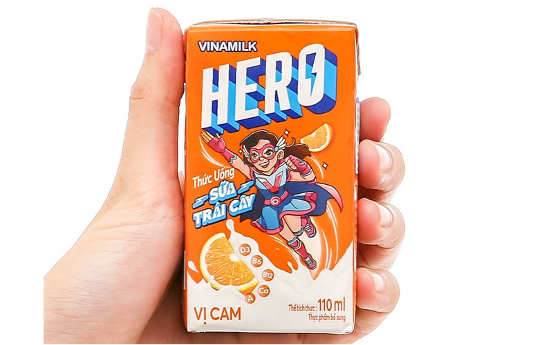 Thùng 48 hộp sữa trái cây Vinamilk Hero vị cam 110ml 1