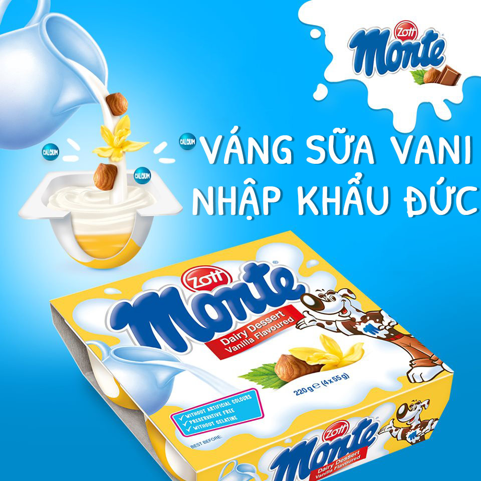 Váng sữa Monte vani hộp 55g 0