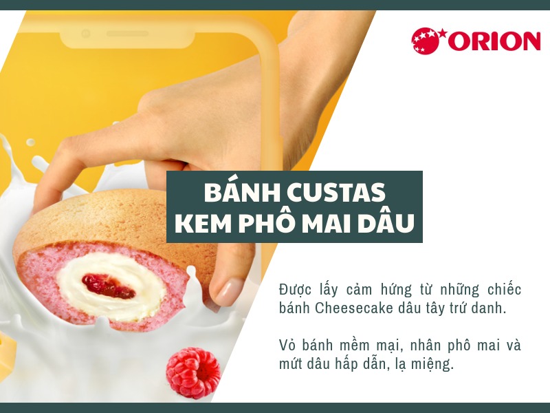 Bánh custas kem phô mai dâu 1