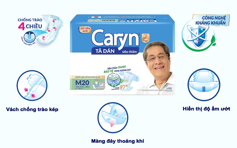 Điểm nổi bật của tã dán Caryn siêu thấm