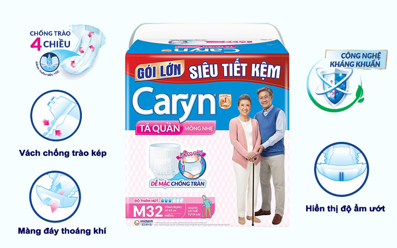 Những ưu điểm của tã dán Caryn siêu thấm