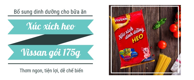 Xúc xích heo dinh dưỡng Vissan gói 175g 0