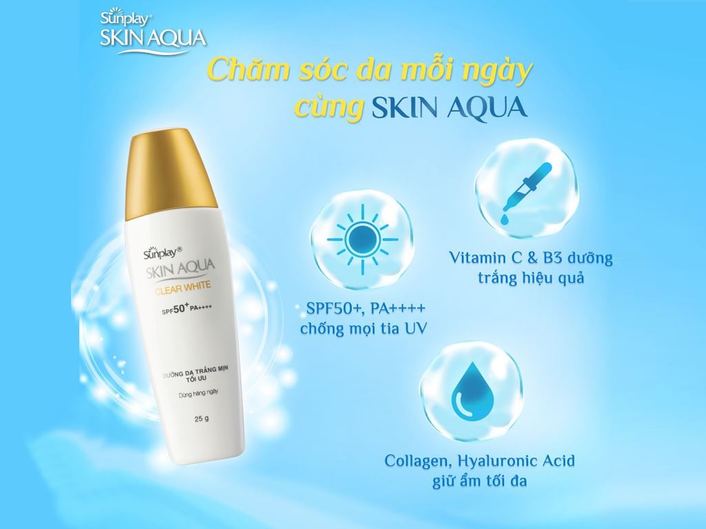 Sữa chống nắng Sunplay Skin Aqua dưỡng da trắng mịn SPF 50+/PA++++ 25g 0