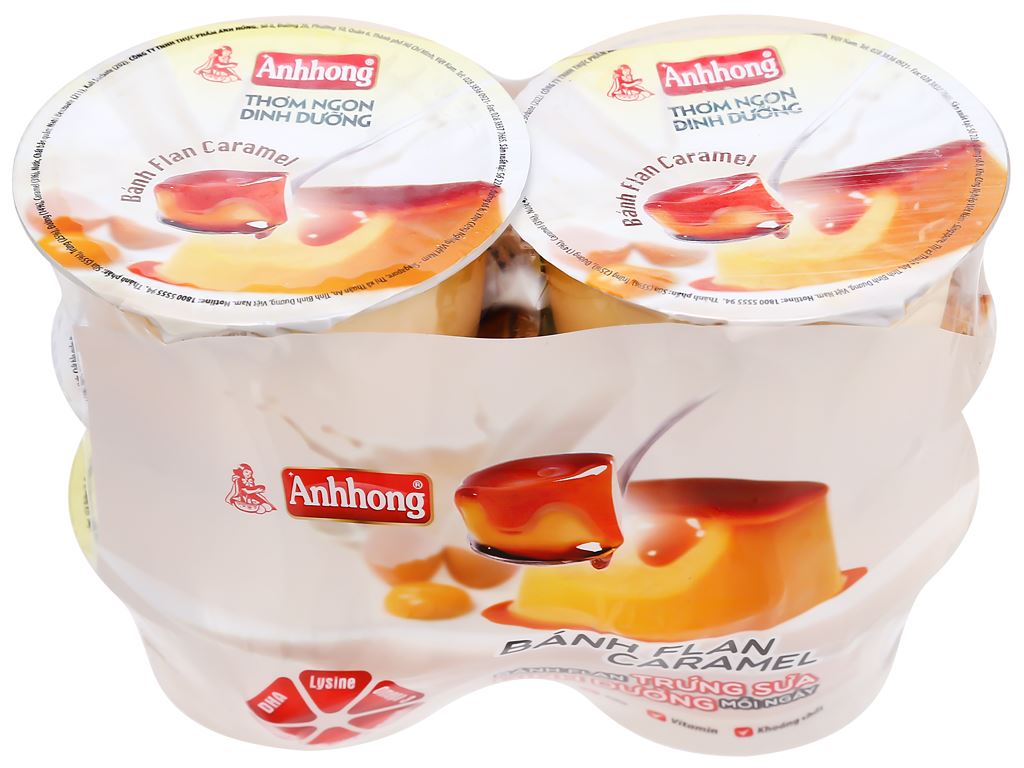 Lốc 6 bánh flan Ánh Hồng hũ nhỏ 54g 0