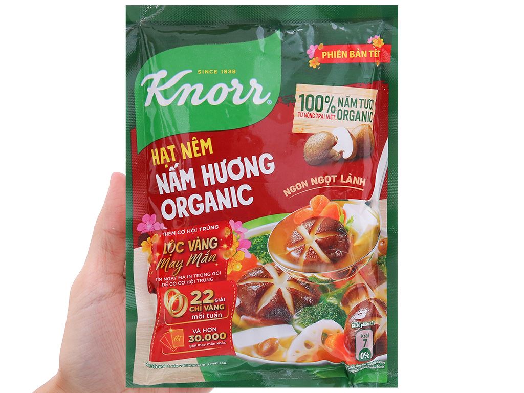 Hạt nêm chay nấm hương organic Knorr gói 170g 0