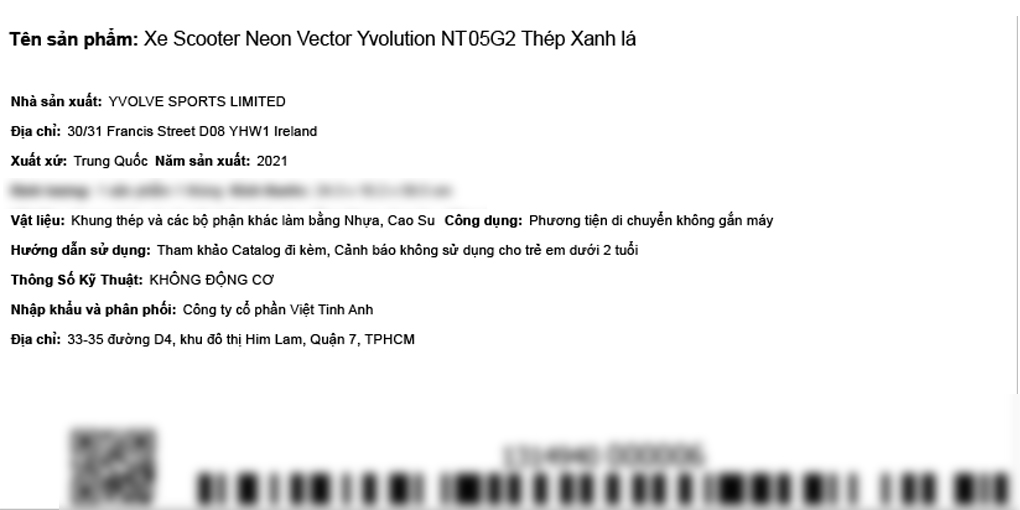 Xe Scooter Neon Vector Yvolution NT05G2 Màu Xanh lá