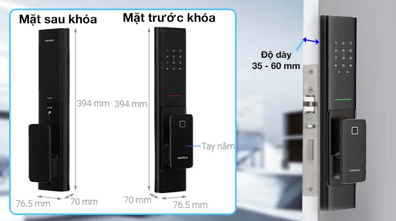 Thiết kế sang trọng - Khóa điện tử Hafele PP8100 (912.20.260)