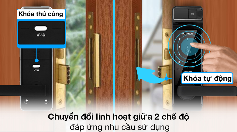 2 chế độ khóa - Khóa điện tử Hafele thân khóa lớn EL7700 (912.05.584)