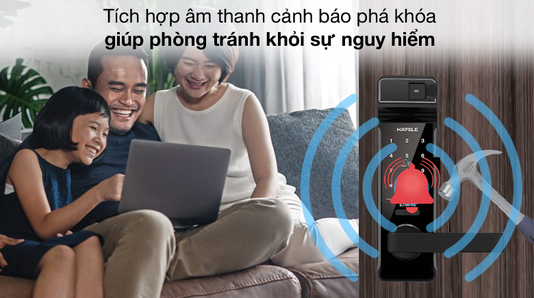 Cảnh báo phá khóa - Khóa điện tử Hafele thân khóa lớn EL7700 (912.05.584)