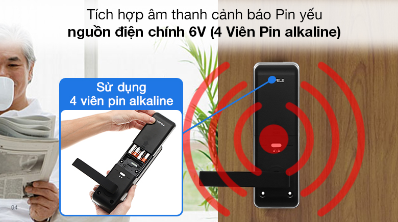 Pin - Khóa điện tử Hafele thân khóa lớn EL7700 (912.05.584)