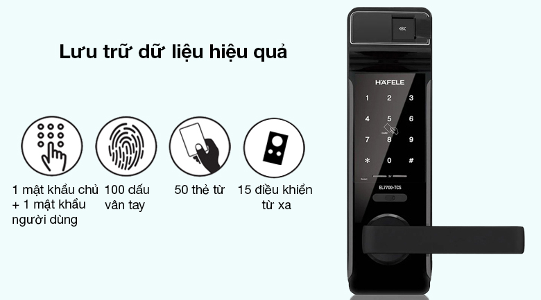 Khóa điện tử Hafele thân khóa lớn EL7700 (912.05.584) - Có khả năng lưu trữ dữ liệu lớn