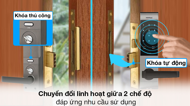 2 chế độ khóa - Khóa điện tử Hafele thân khóa nhỏ EL7500 (912.05.716)