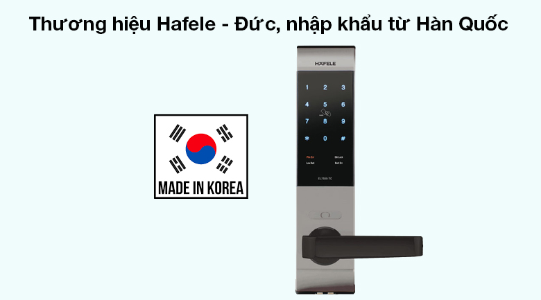 Khóa điện tử Hafele thân khóa lớn EL7500 (912.05.717) - Đảm bảo uy tín về chất lượng và thiết kế với thương hiệu Hafele nổi tiếng của Đức, sản xuất tại Hàn Quốc
