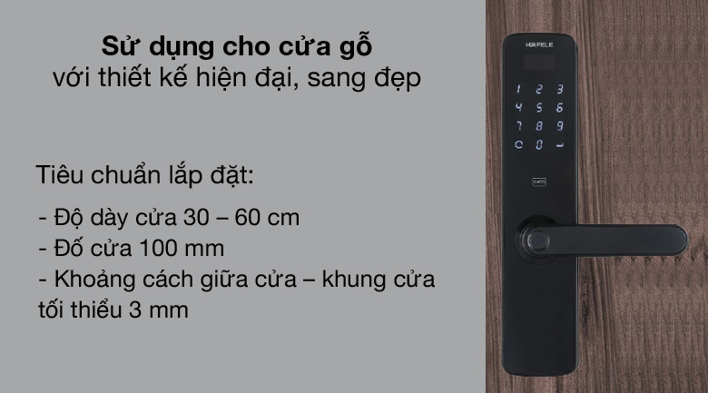 Dùng cho cửa gỗ - Khóa điện tử Hafele DL7100 (912.05.498)