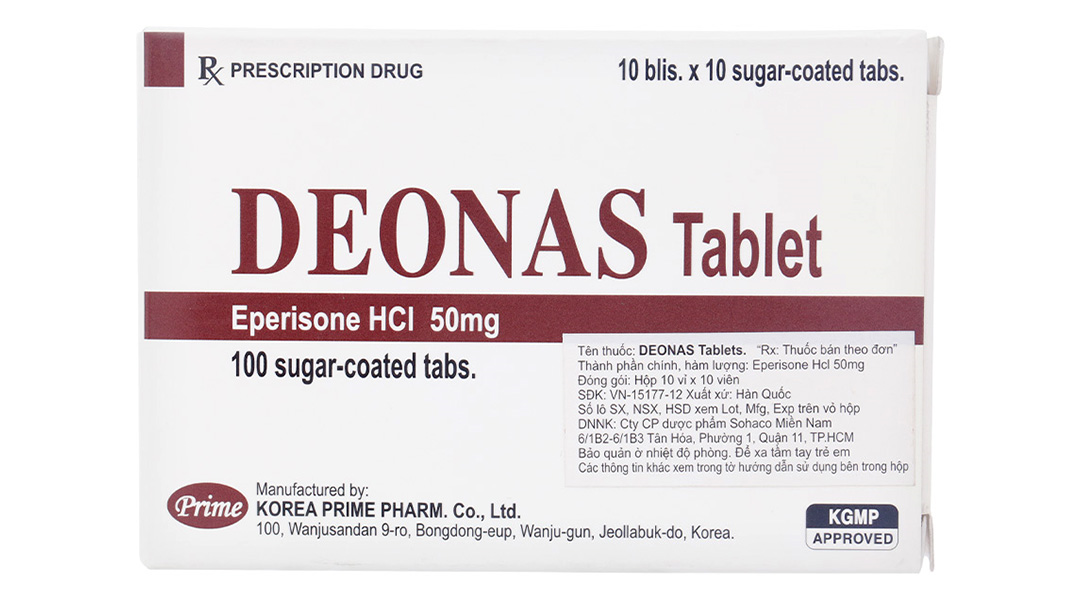 Deonas tablet 50mg giãn cơ, trị đau do co cứng cơ