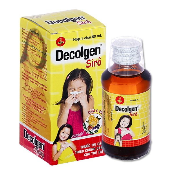 Siro Decolgen trị triệu chứng cảm cúm, viêm mũi dị ứng