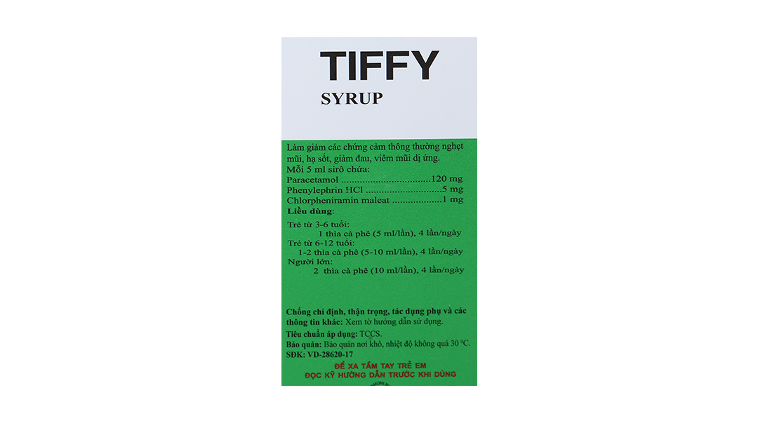 Siro Tiffy Syrup trị cảm cúm, cảm lạnh