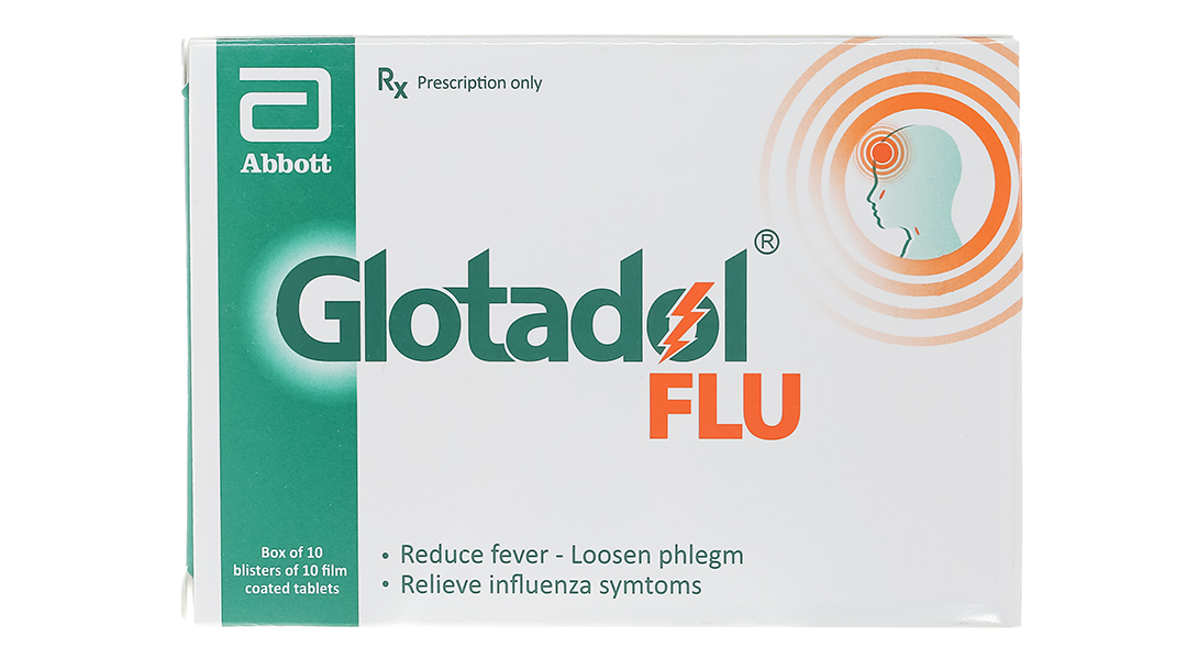 Glotadol Flu làm giảm các triệu chứng trong cảm lạnh và cảm cúm (10 vỉ x 10 viên) - 10