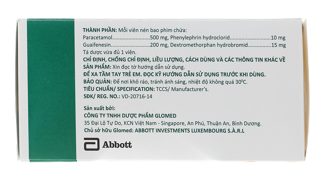 Glotadol Flu làm giảm các triệu chứng trong cảm lạnh và cảm cúm (10 vỉ x 10 viên) - 11