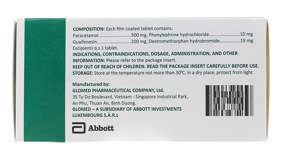 Glotadol Flu làm giảm các triệu chứng trong cảm lạnh và cảm cúm (10 vỉ x 10 viên) - 12