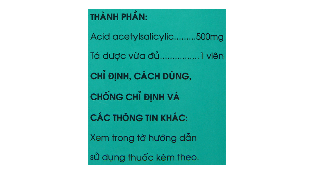Aspirin pH8 500mg giảm đau, trị cảm cúm
