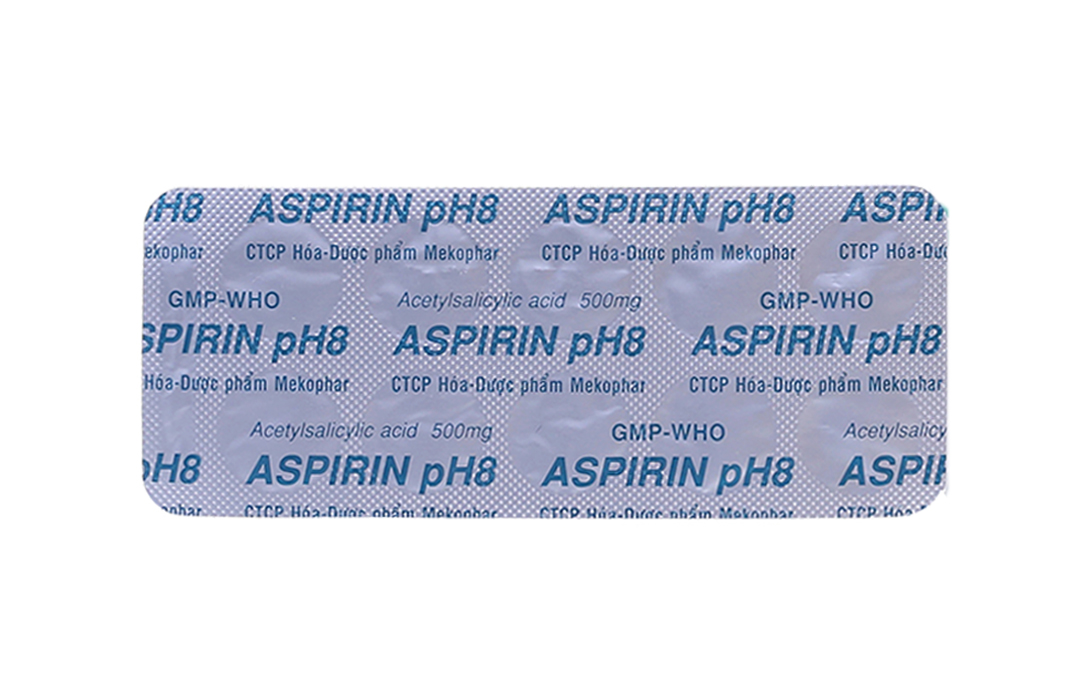 Aspirin pH8 500mg giảm đau, trị cảm cúm