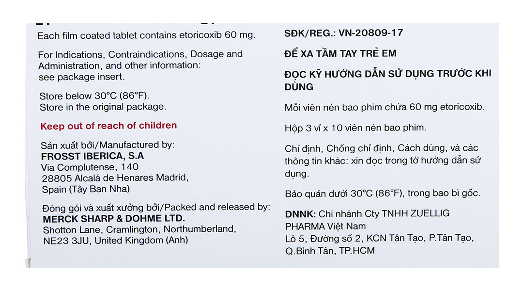 Cách dùng etoricoxib tablets 60mg như thế nào?
