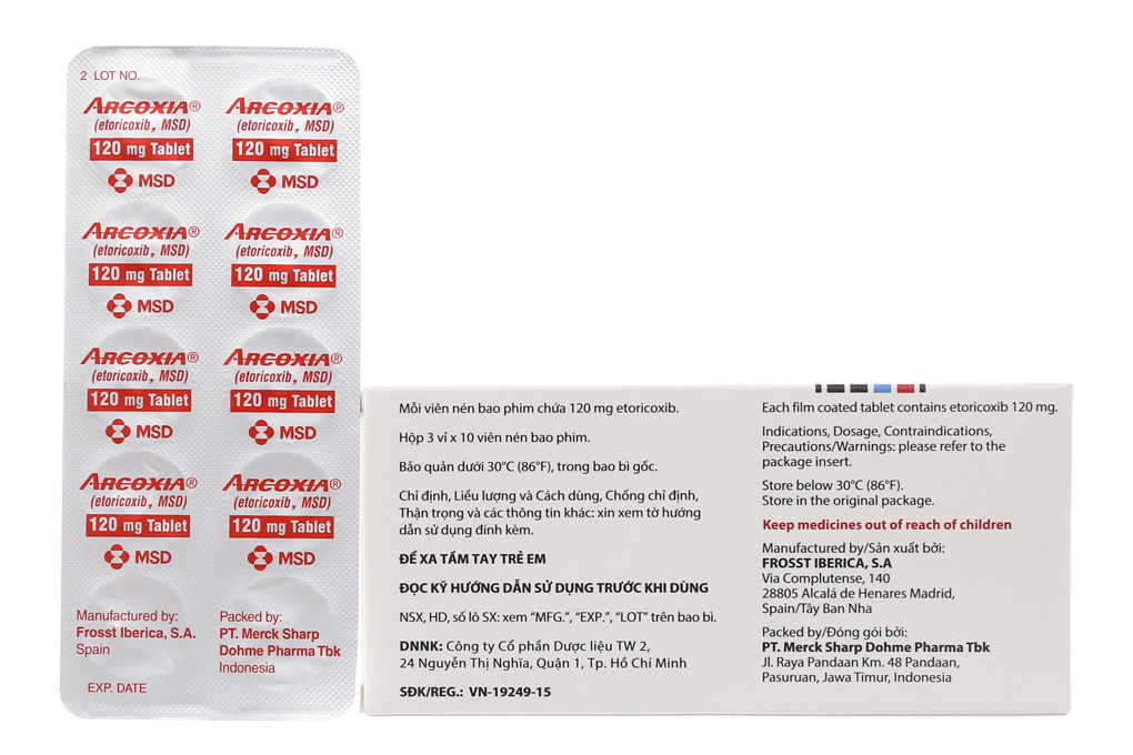 Arcoxia 120mg giảm đau, kháng viêm xương khớp