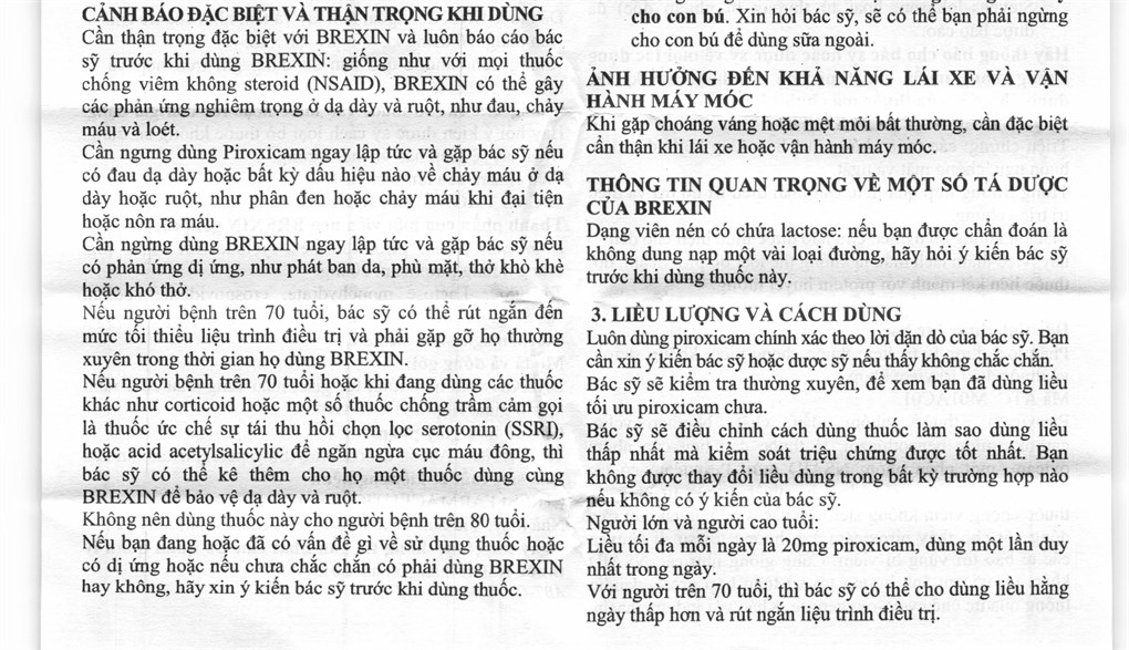 Brexin 20mg giảm đau, kháng viêm xương khớp