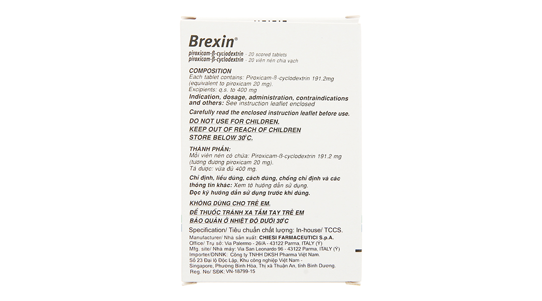 Brexin 20mg giảm đau, kháng viêm xương khớp