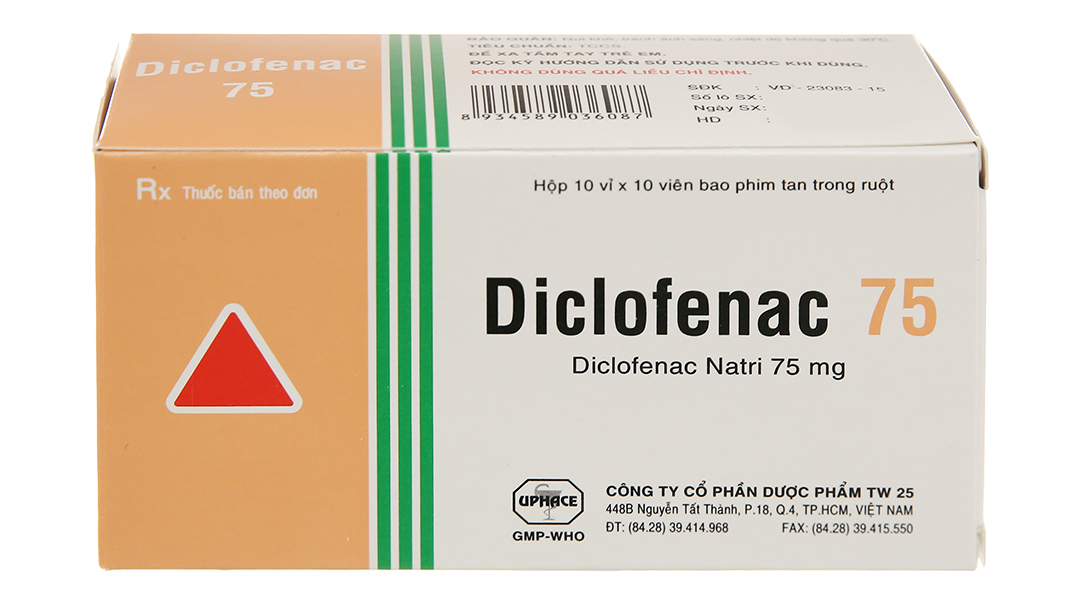Diclofenac 75 giảm đau, kháng viêm xương khớp