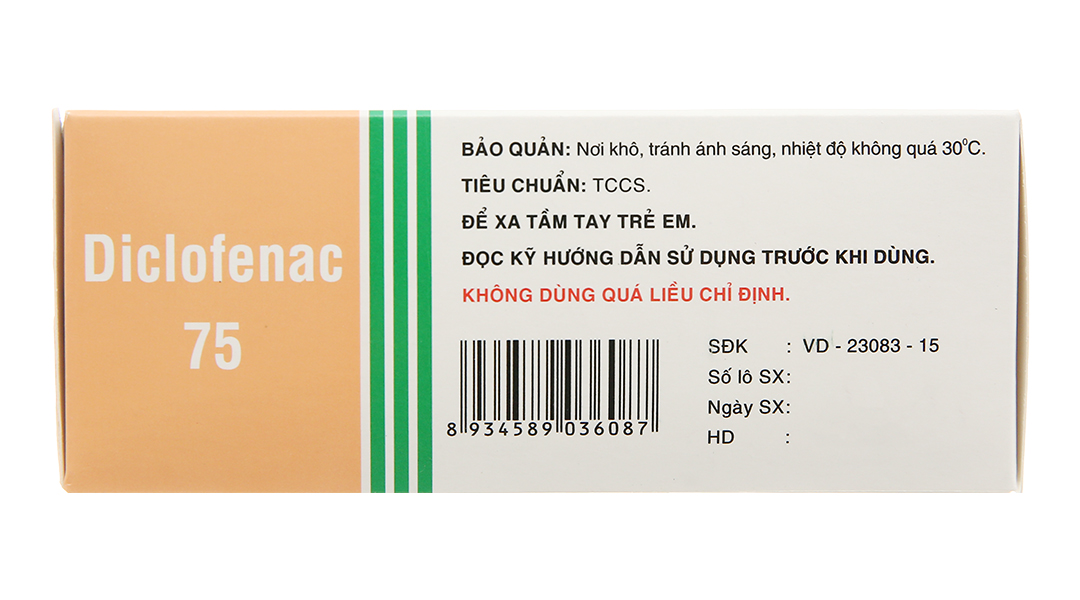 Diclofenac 75 giảm đau, kháng viêm xương khớp